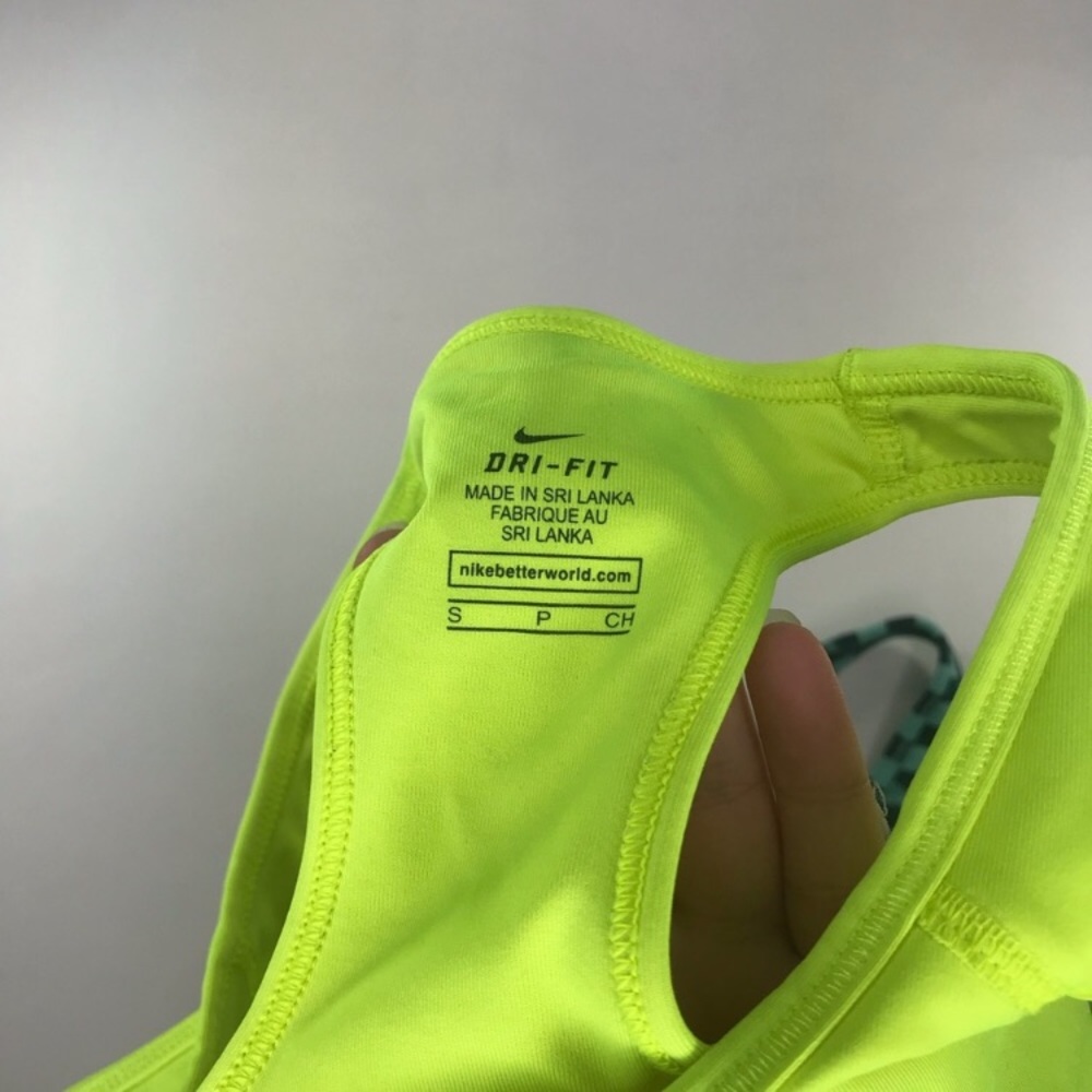 2 Nike Sport Bra Bundle Neon Yellow Striped Small - Picture 5 of 8